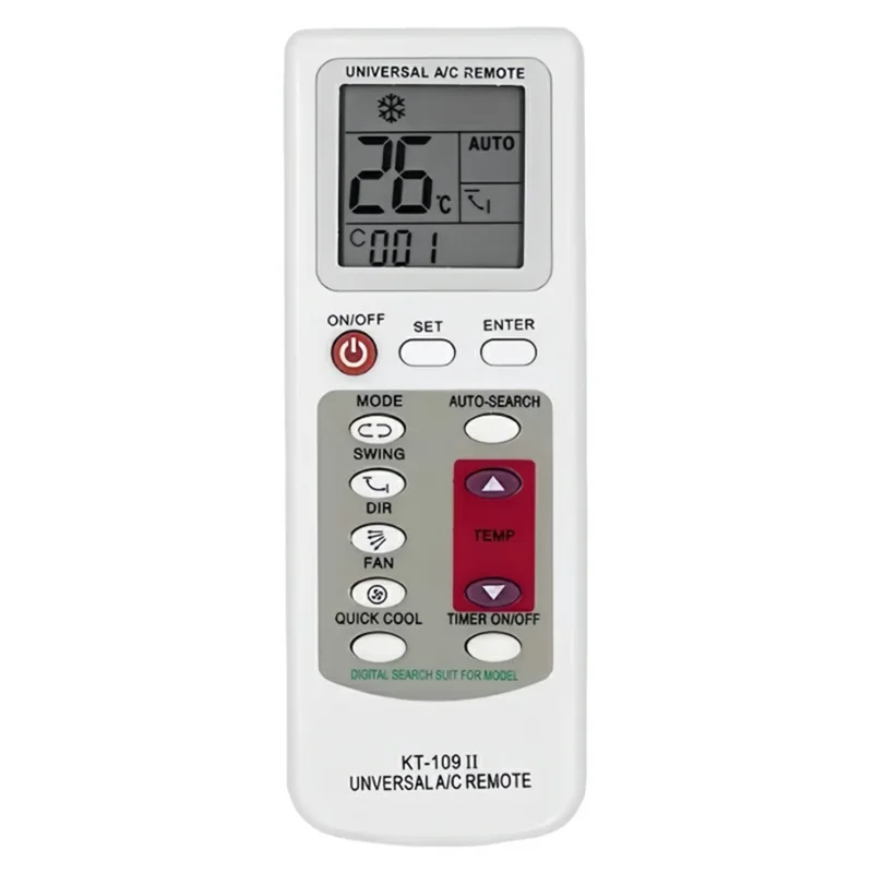 KT-109II Universal Air Conditioner Remote Control LCD Display Auto Search Replacement Controller
