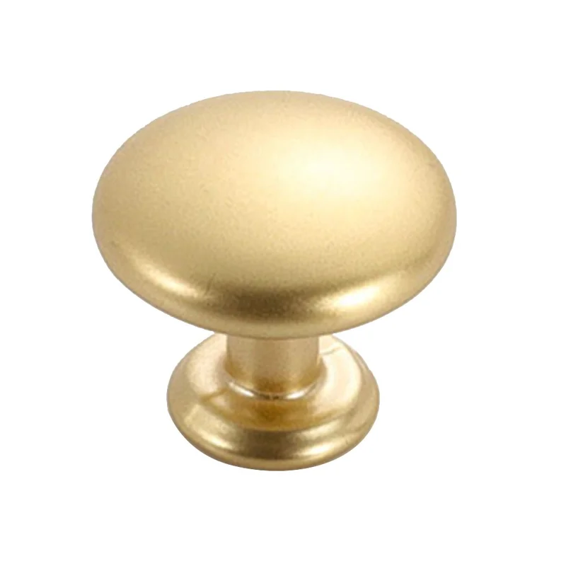 Cabinet Pull Handle Aluminium Alloy Drawer Cupboard Wardrobe Furniture Door Knob with 22mm Screw, Single Hole - 8111 Gold