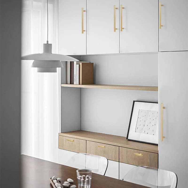 Cabinet Pull Handle Aluminium Alloy Drawer Cupboard Wardrobe Furniture Door Knob with 22mm Screw, Single Hole - 8111 Gold