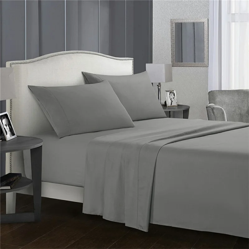 2 stuks 51x76 cm geborstelde microvezel kussenslopen met envelopsluiting, ademend kussenhoes voor slaapkamer hotel - lichtgrijs