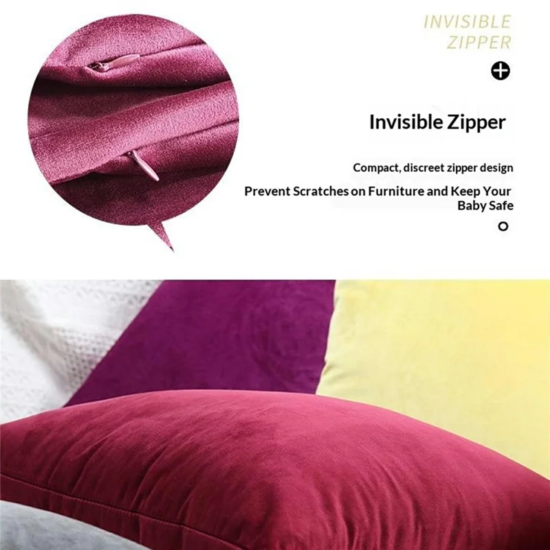 1 stuks 45x45 cm zachte fluwelen kussenhoe met verstopte rits effen kleur sierkussenhoe voor bank bed - Donkergroen