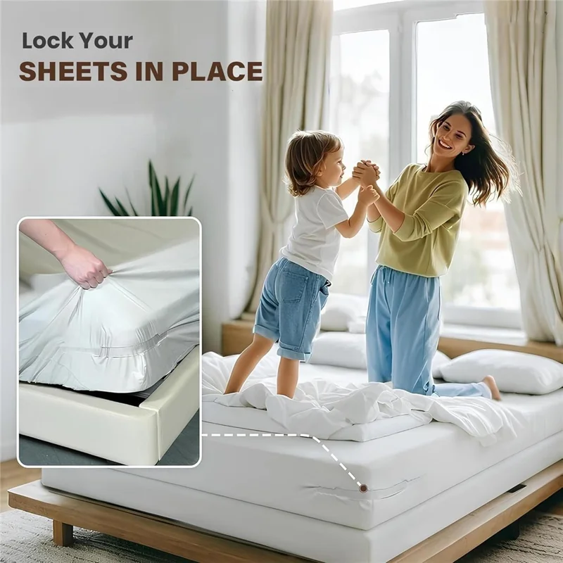 4Pcs Bed Sheet Clips Invisible Sheet Grippers Anti-Slip Mattress Fasteners Secure Grip - White