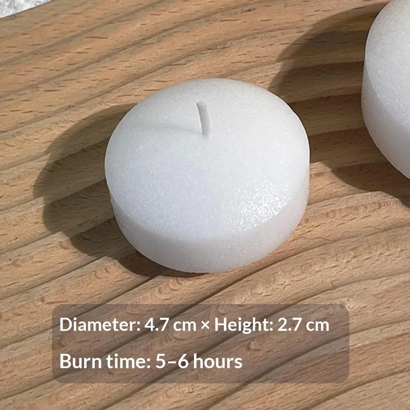 12Pcs Floating Candles 4.7cm Diameter Smokeless Water Floating Candles with 5-6 Hours Burning Time for Wedding Party Decoration - White