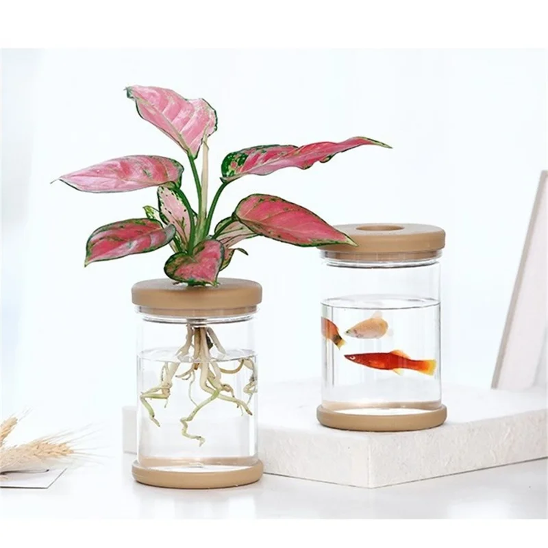 83# Clear Hydroponic Plant Vase PET Transparent Water Cultivation Bottle with Soft Cork for Plant Flower Fish