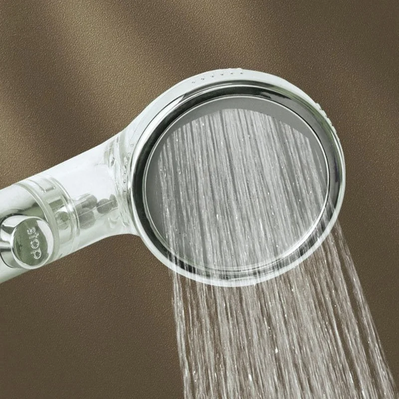 3-Modi-Negativ-Ionen-Duschkopf Handdusche mit Filter Drucksteigerung Wassersparfunktion Ein-Klick-Stopp