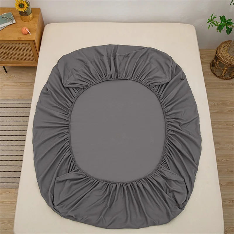 Housse de matelas 120x200 cm, drap housse uni, protection anti-poussière, couverture complète 360 degrés, drap à élastique - Gris foncé