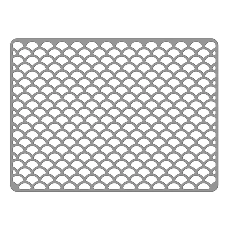 Size S 42x31cm Silicone Kitchen Sink Mat Anti-Slip Heat Resistant Hollow Drain Pad (FDA Certified) - Grey