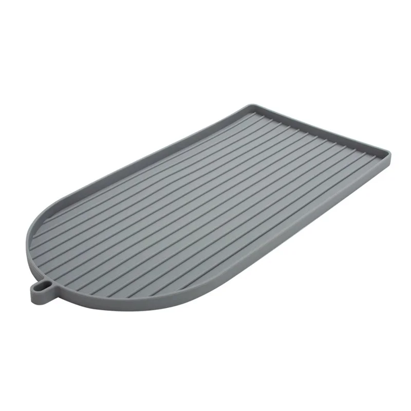 Almofada de Base para Máquina de Café em Silicone Anti-derrapante com Isolamento Térmico e Tabuleiro de Rejeição - Cinzento