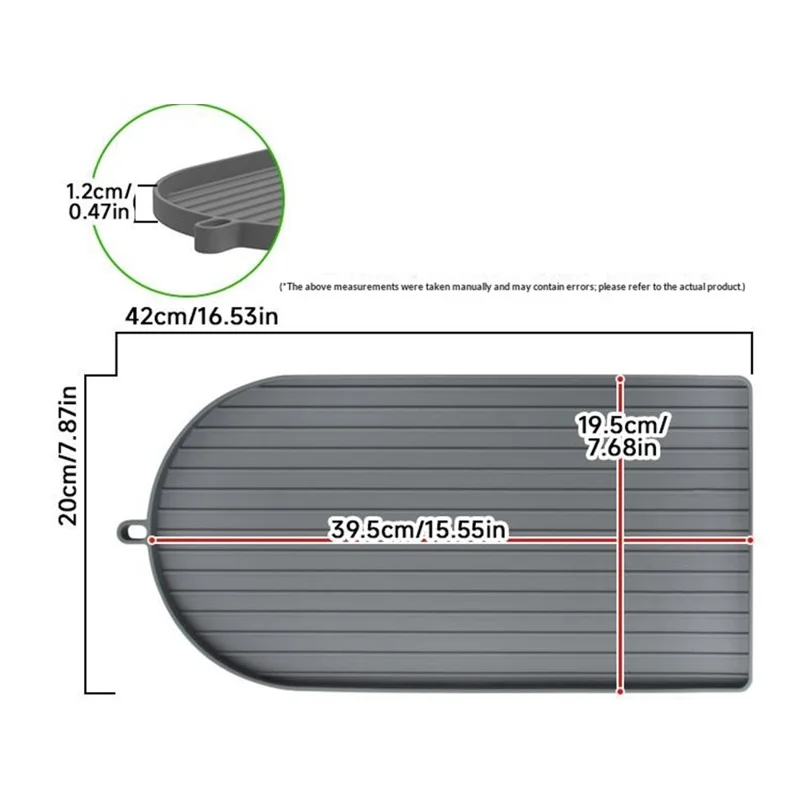Almofada de Base para Máquina de Café em Silicone Anti-derrapante com Isolamento Térmico e Tabuleiro de Rejeição - Cinzento
