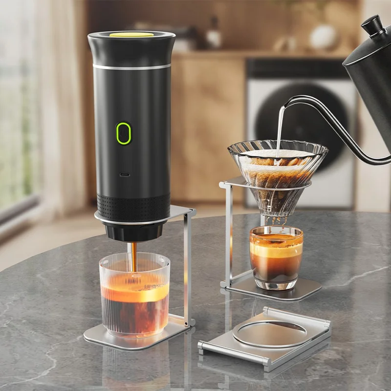 Suporte de Difusão de Café Dobrável em Liga de Alumínio Suporte Metálico Portátil para Filtro de Prensa - Prata