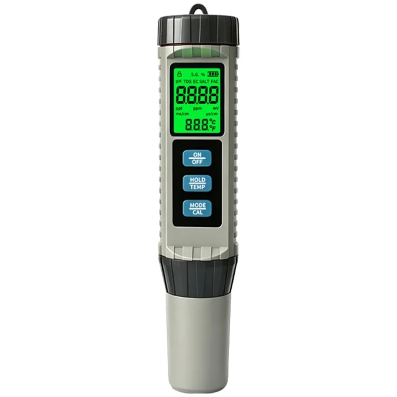 MF-X81 8 en 1 Probador Digital de Calidad del Agua TDS EC pH Cloro Salinidad ORP SG Medidor de Temperatura para Piscina Acuario