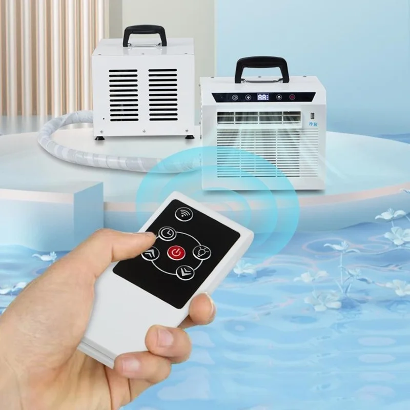 Portable Split Air Conditioner with 1m Connecting Hose 1300W 3000BTU Mini AC Unit for Camping RV Car, EU Plug - White