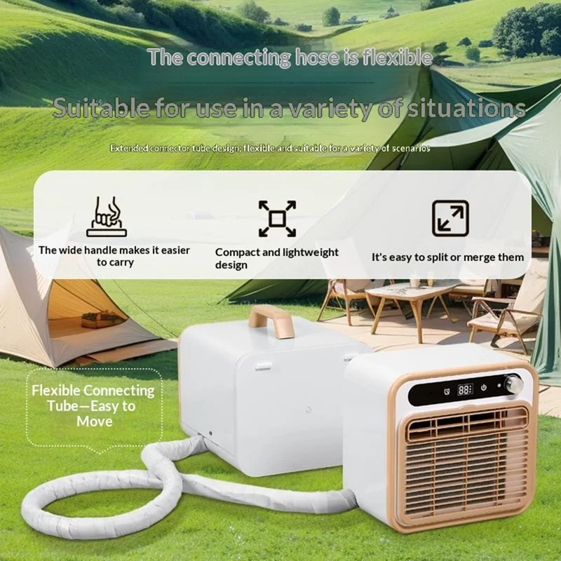 HHR-30 Bærbar aircondition 220V 1500W Split-type med fjernbetjening og 1 m slange