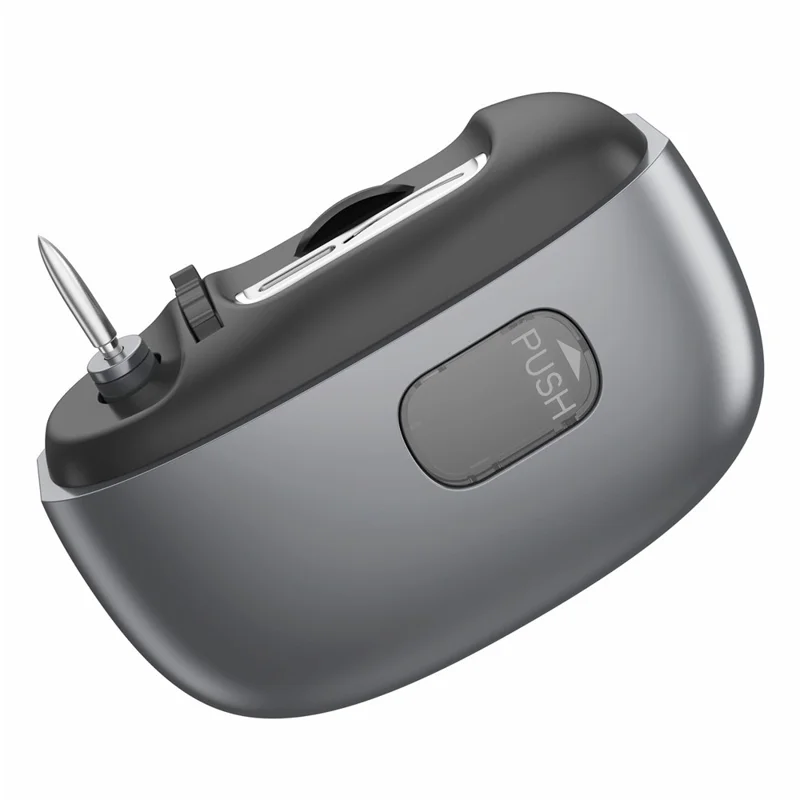 S9 Digital Display USB-C Electric Nail Clipper 4 Cutting Heads with LED Light Magnifying Glass - Dark Grey