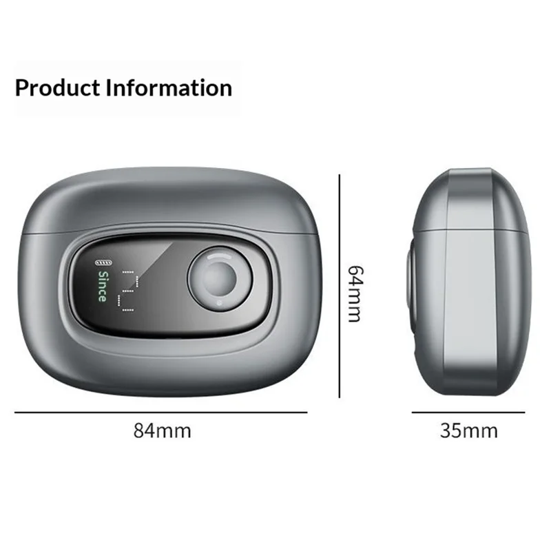 S9 Digital Display USB-C Electric Nail Clipper 4 Cutting Heads with LED Light Magnifying Glass - Dark Grey