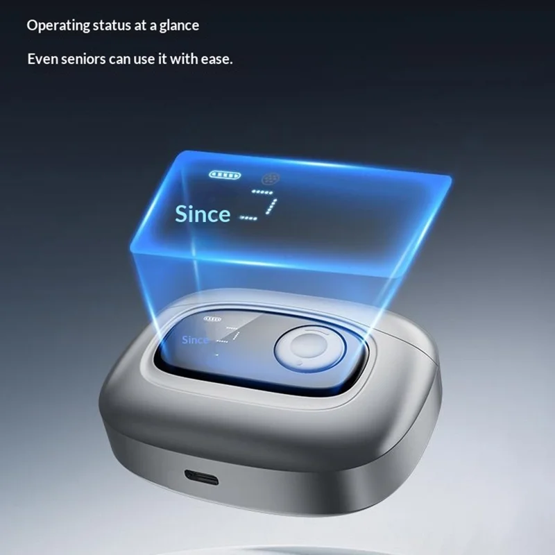 S9 Digital Display USB-C Electric Nail Clipper 4 Cutting Heads with LED Light Magnifying Glass - Dark Grey