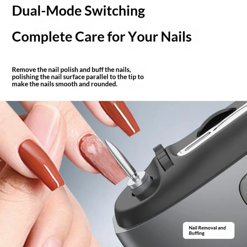 S9 Digital Display USB-C Electric Nail Clipper 4 Cutting Heads with LED Light Magnifying Glass - Dark Grey