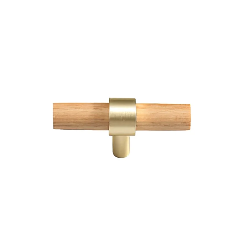 7 x 25mm Screw Modern Kitchen Storage Cabinet Pulls Brass Handles Drawer Door Wood Knobs - Beech / Single Hole