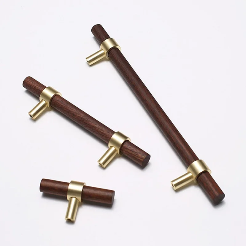 7 x 25mm Screw Modern Kitchen Storage Cabinet Pulls Brass Handles Drawer Door Wood Knobs - Beech / Single Hole