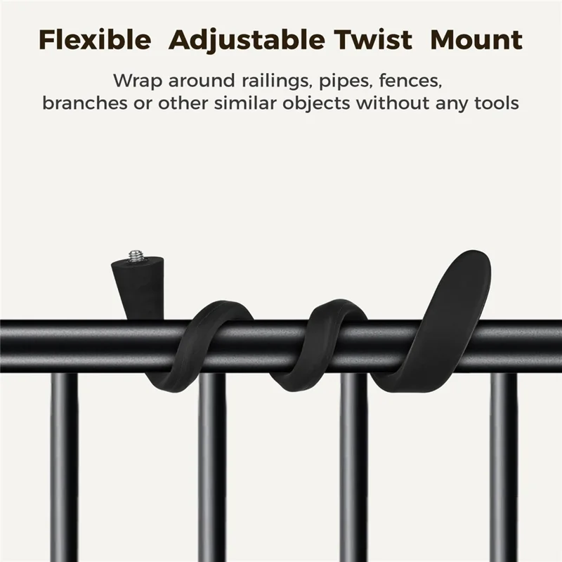 Soporte Flexible de Silicona de 43 cm para Cámara, Soporte Ajustable de Giro Ajustable para Cámara de Seguridad - Negro
