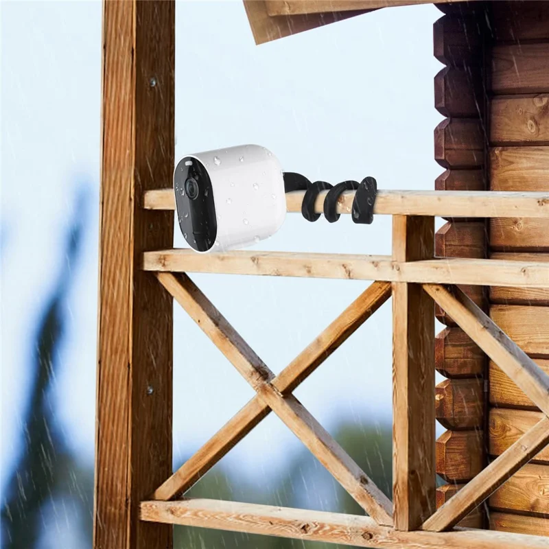 Soporte Flexible de Silicona de 43 cm para Cámara, Soporte Ajustable de Giro Ajustable para Cámara de Seguridad - Negro