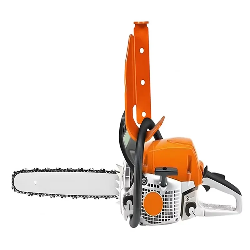 Wandmontierter, robuste Kettensägenhalter für die Garage, Aufbewahrungssystem für Motorsägen, Halter für Werkstätten – Orange