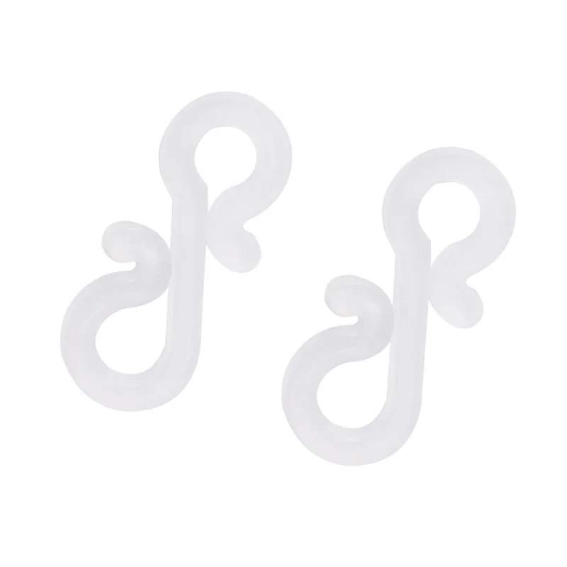 50Pcs S-shaped PP Hooks Shower Curtain Christmas Light String Hangers for Bathroom Decoration - White