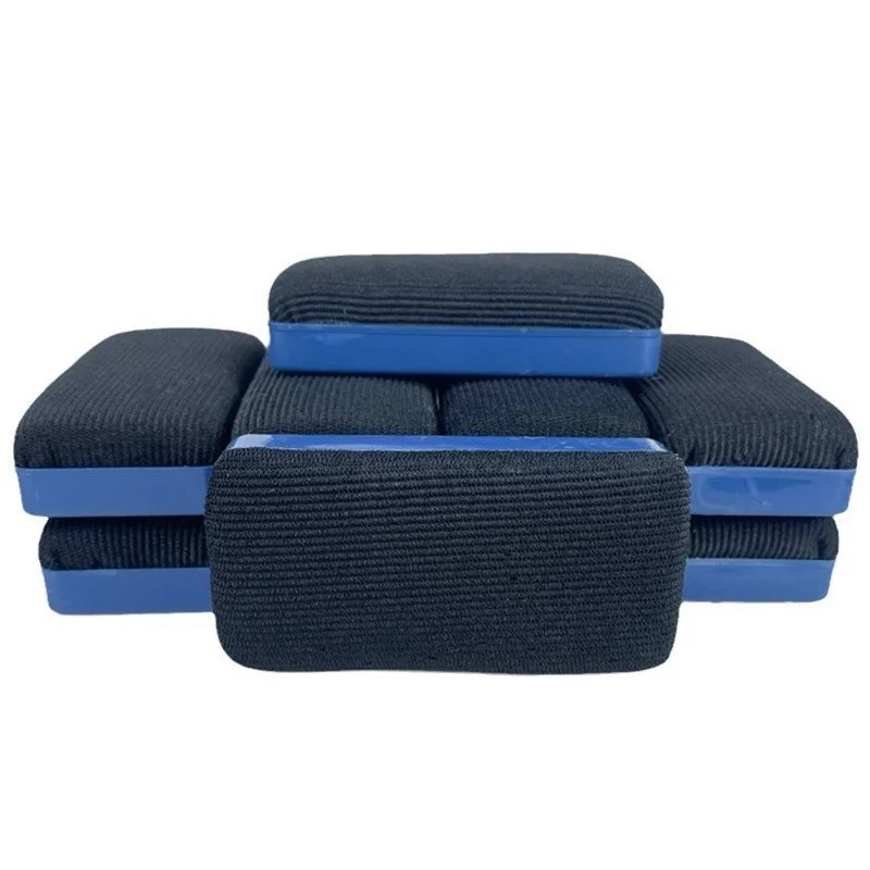Gomme de tableau blanc magnétique 10,5 cm coque en plastique surface en tissu effaçage à sec pour bureau école - Bleu+Noir