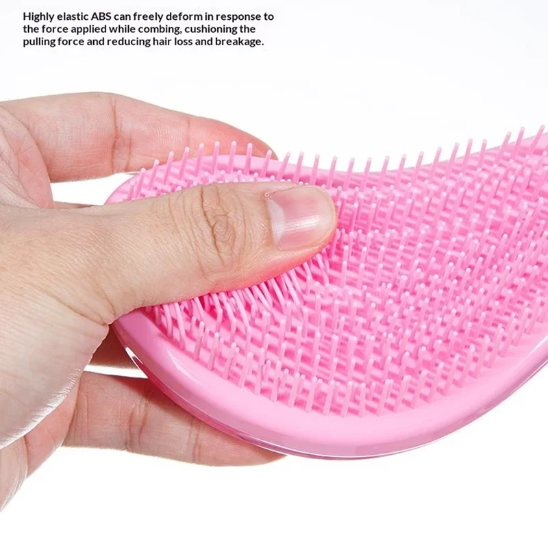 WANMEI Detangling Hair Brush Mixed-Length Teeth Marble Texture Comb - Rose