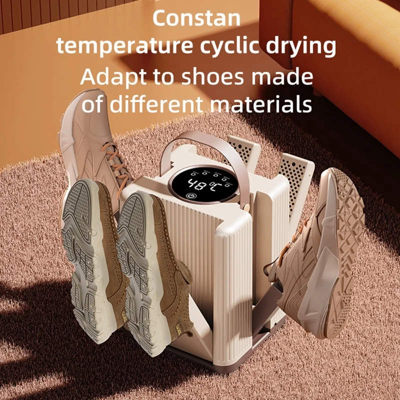 HXQ-10 6-Arm Shoe Dryer with Timer 200W 48 Degree Celsius Constant Temperature Foldable Dehumidifying Machine - EU Plug