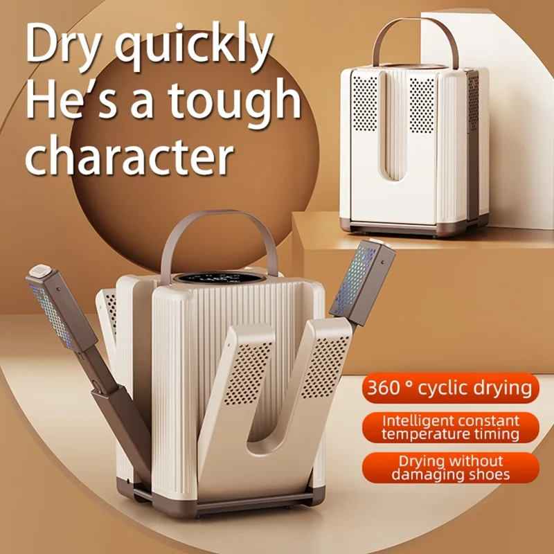 HXQ-10 6-Arm Shoe Dryer with Timer 200W 48 Degree Celsius Constant Temperature Foldable Dehumidifying Machine - EU Plug