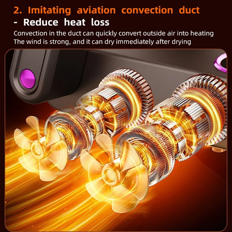 HXQ-02 360 Degree Circulation Foldable Electric Shoe Dryer 48 Degree Celsius Thermostat with Timer - Grey / EU Plug