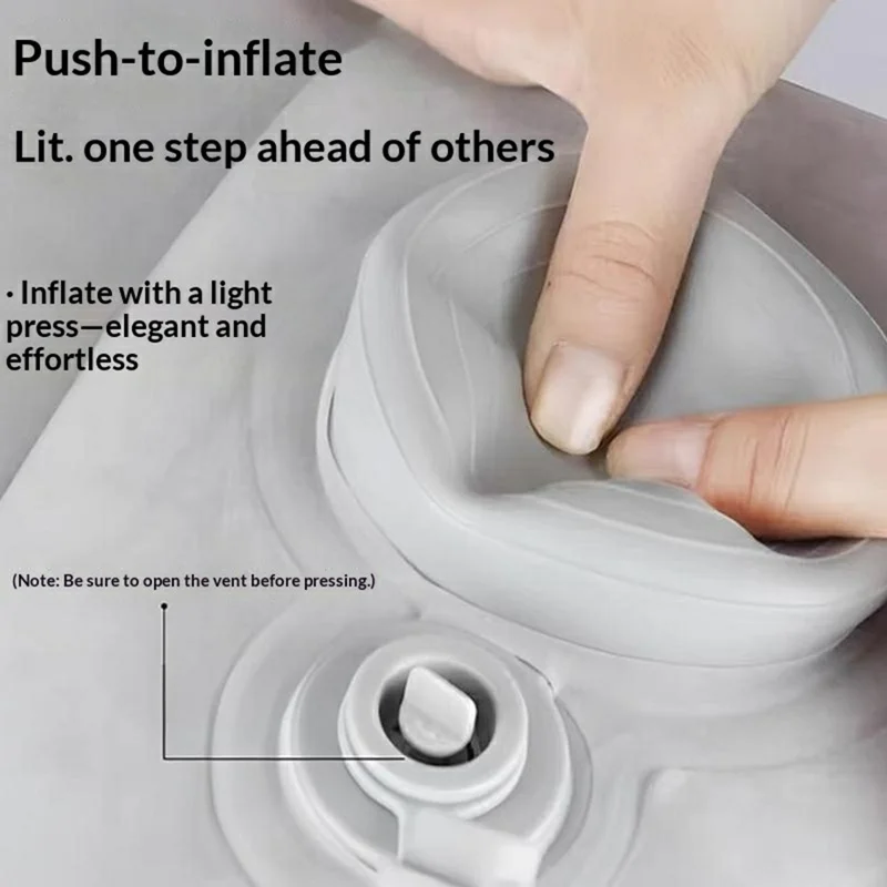 3-Level Adjustable Inflatable Foot Rest Push-to-Inflate Portable Foot Cushion for Travel - Grey