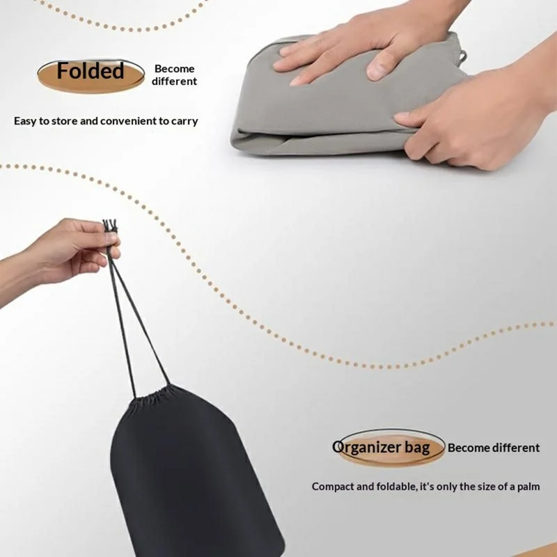 2-Level Non-adjustable Inflatable Foot Rest Push-to-Inflate Portable Foot Cushion for Travel - Grey