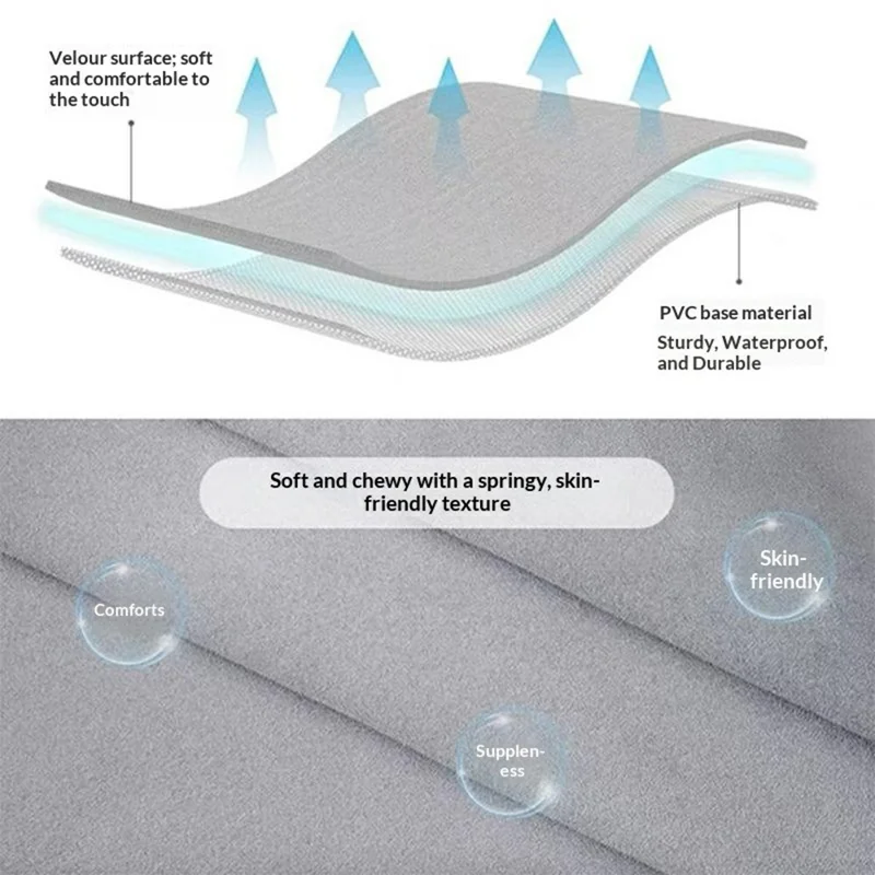 2-Level Non-adjustable Inflatable Foot Rest Push-to-Inflate Portable Foot Cushion for Travel - Grey