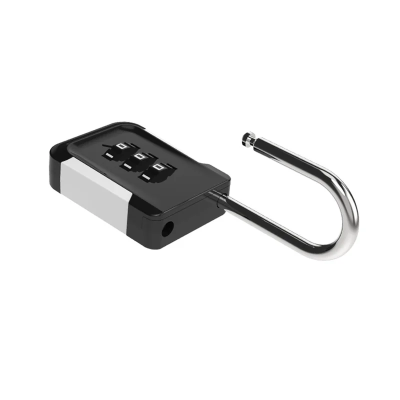 03HP Zinc Alloy 3-Digit Combination Padlock One-Touch Auto Open Keyless for Luggage Backpack - White+Black