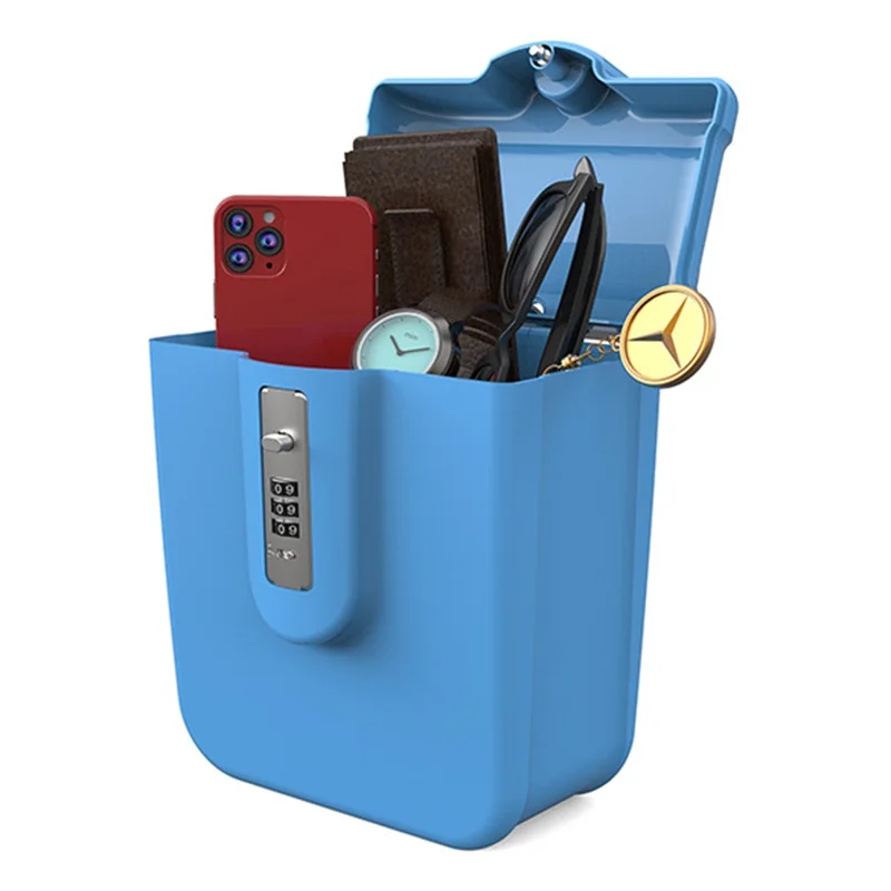 04BX Combination Lockbox Large Capacity Retractable Steel Cable for Outdoor Beach - Blue
