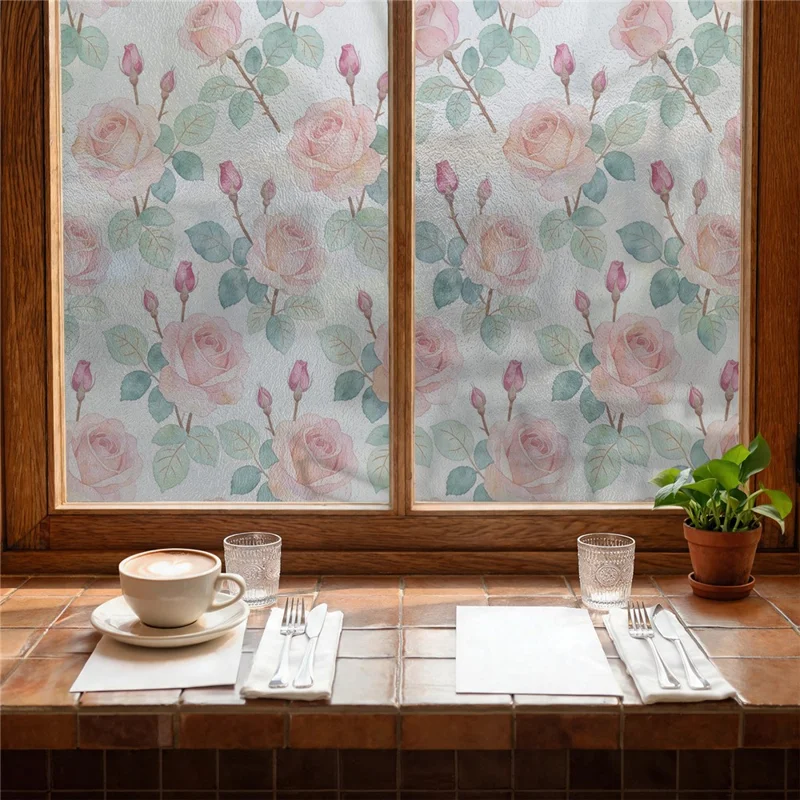 43x200cm Static Cling Privacy Window Film Waterproof Oil-Proof PVC Sticker for Kitchen Bathroom - SBW27