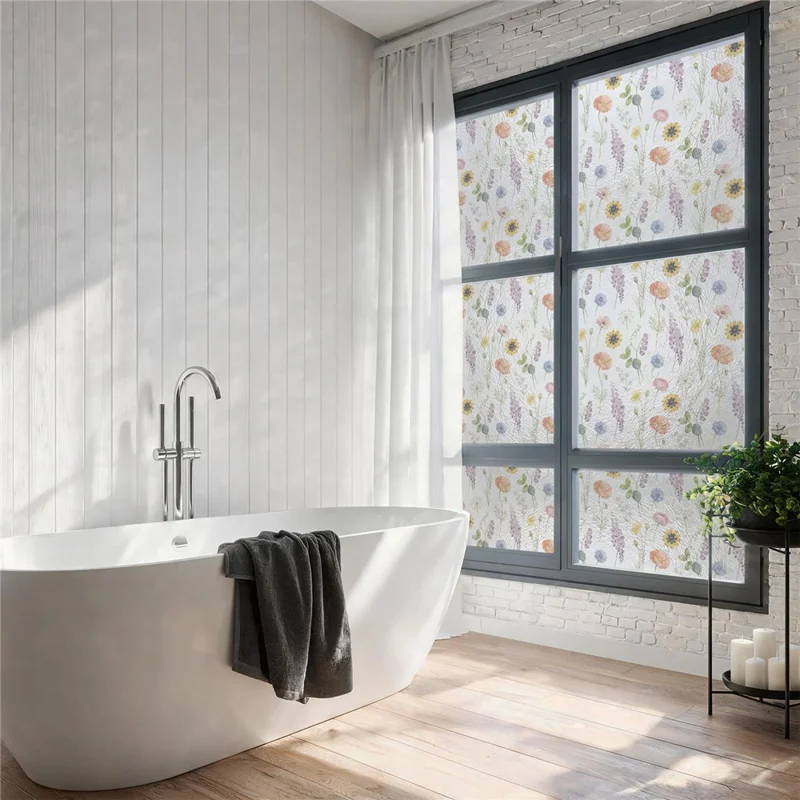 43x200cm Static Cling Privacy Window Film Waterproof Oil-Proof PVC Sticker for Kitchen Bathroom - SBW27
