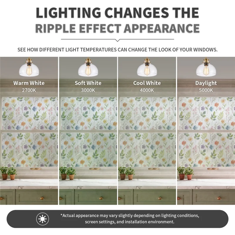 43x200cm Static Cling Privacy Window Film Waterproof Oil-Proof PVC Sticker for Kitchen Bathroom - SBW27