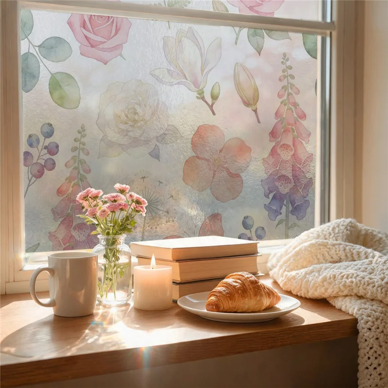 43x200cm Static Cling Privacy Window Film Waterproof Oil-Proof PVC Sticker for Kitchen Bathroom - SBW27