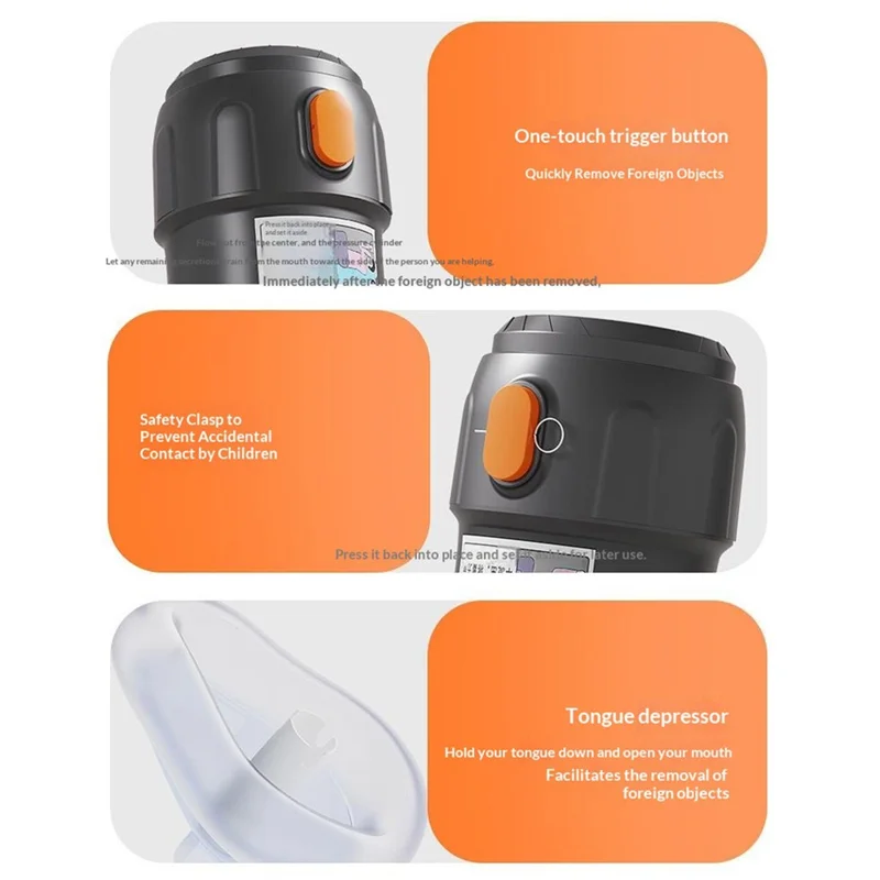 Anti-Choking Suction Device Heimlich Maneuver 33KPa Negative Pressure with 3 Size Masks