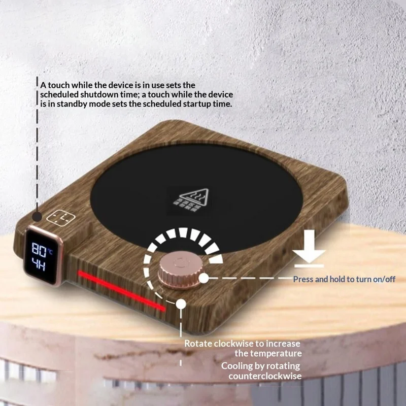 H13 H13 Riscaldatore Intelligente per Bicchieri con Controllo della Temperatura a 9 Livelli e Timer - Spina UE / Bianco
