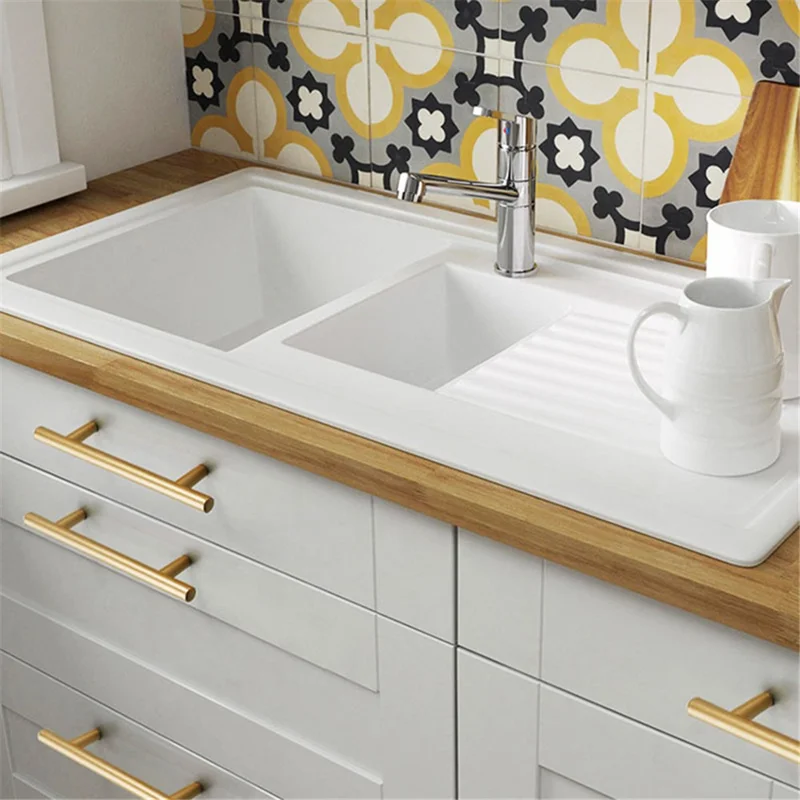 YIJIA Kitchen Cabinet Handle Solid Aluminum Alloy Furniture Wardrobe Drawer Pull Handle, 22mm Screw - 2008-192