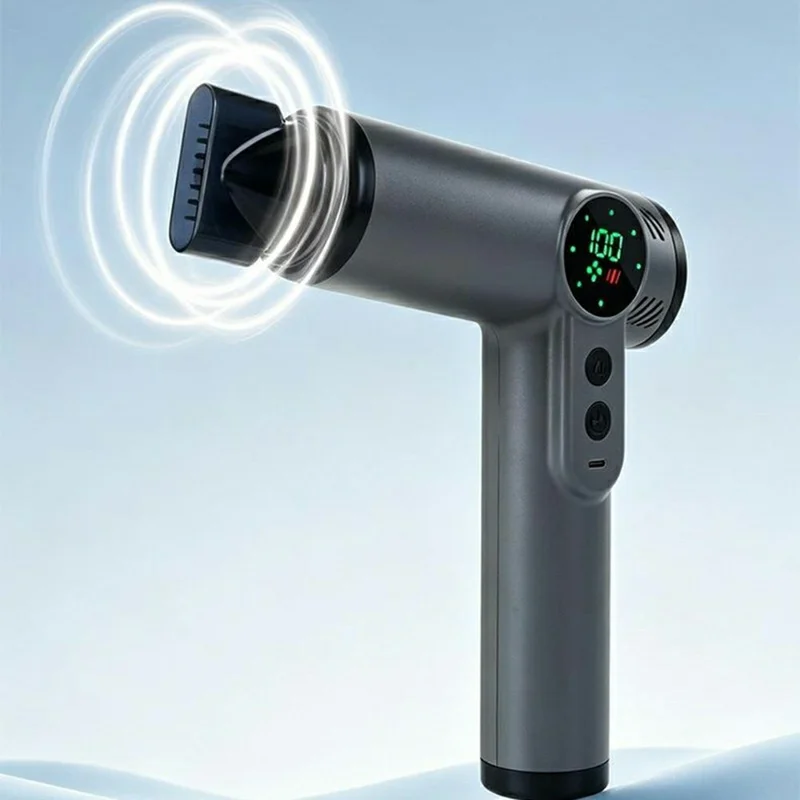 Rechargeable Cordless Hair Dryer 200W Hot  /  Cold 4-Speed LED Digital Display for Travel - White
