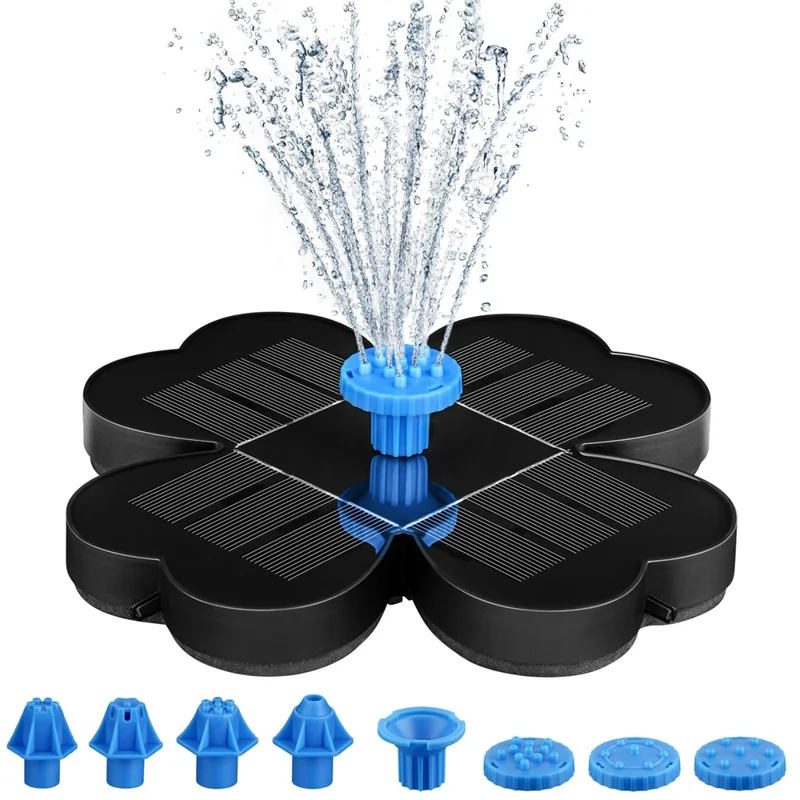 AS90A 1.6W Solar Powered Floating Fountain Pump with 8 Nozzles for Bird Bath Pond Garden - AS90A2