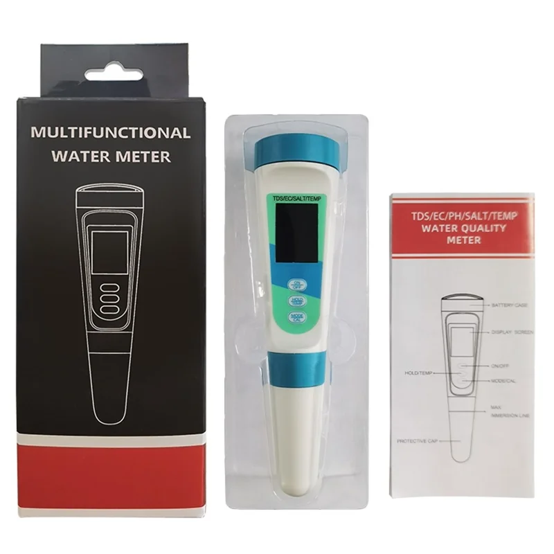 MF-S6 Water Quality Tester 4 in 1 TDS EC Salt Temp Meter for Drinking Water Aquarium Pool