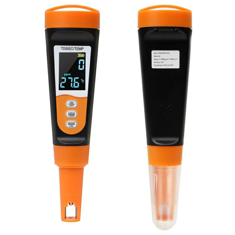 TDS-A6 TDS / EC / TEMP 3 em 1 Medidor de Qualidade da Água 0-9999ppm Medidor Digital de TDS