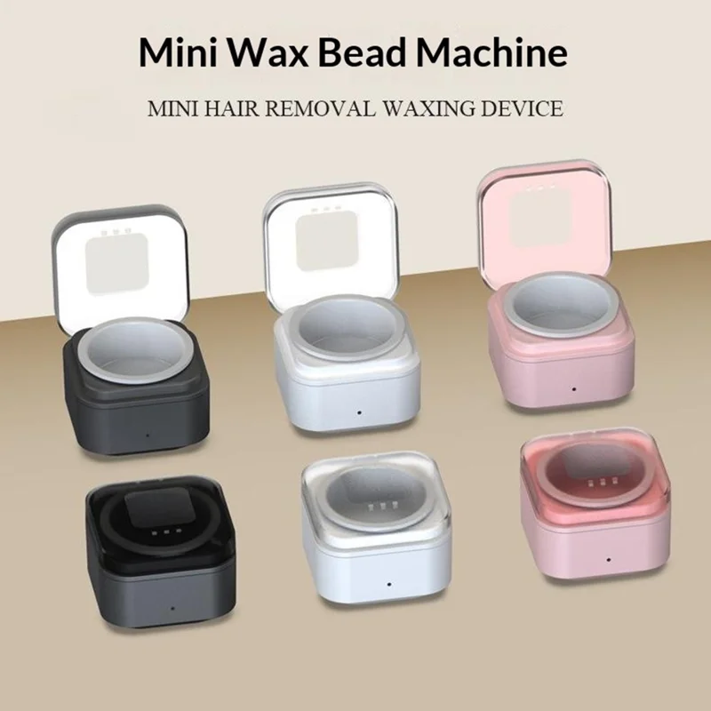Mini aparat do pastylek woskowych AX-002TH, zestaw do depilacji z podgrzewaczem wosku 10 ml, USB-C – czarny