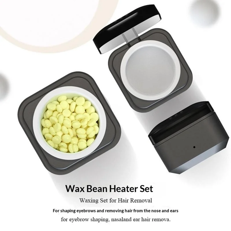 Mini aparat do pastylek woskowych AX-002TH, zestaw do depilacji z podgrzewaczem wosku 10 ml, USB-C – czarny